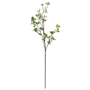Single stem of realistic green Milan leaf artificial plant for indoor home decoration