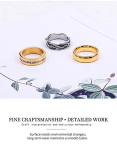 Three-piece ring set including gold paved crystal band and twisted texture design