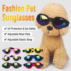 Pet Goggles Dog Sunglasses Reflective Lenses UV Protection Windproof Foldable Adjustable Fashion For Dogs Cats