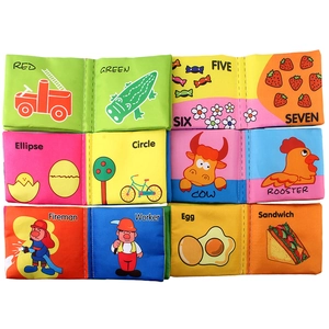 Washable early education cloth books for babies featuring colors, shapes, and animals