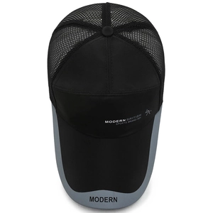 Casquette de baseball en mesh respirant noir et gris avec broderie Modern British Sport