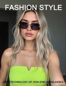 Détail de lunettes de soleil sans monture avec verres dégradés et étoiles métalliques