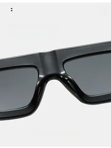 Detail shot of the comfortable integrated nose pads on black resin oversized sunglasses