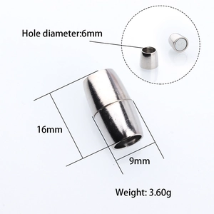 Silberner Magnetverschluss für DIY-Halsketten und Armbänder mit 6mm Lochmaß