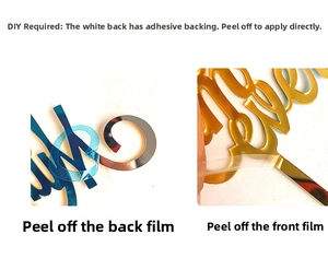 Detail showing the DIY assembly of a double-layer black gold heart acrylic cake topper