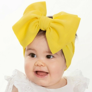 Waffle Texture Baby Bow Headband Soft Elastic Infant Hair Band For Toddler Girls Photography Props Newborn Headwear Accessories