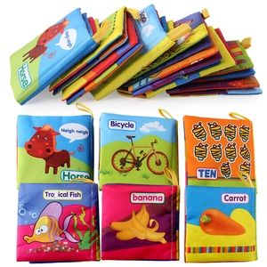 Baby Soft Cloth Books Early Educational Cognitive Enlightenment Toys Washable Tear Resistant Polyester Fabric