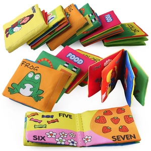 Educational baby cloth books with colorful animal and number patterns and crinkle paper