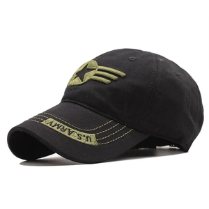 Casquette baseball noire délavée avec broderie étoile verte et lettrage U.S. ARMY