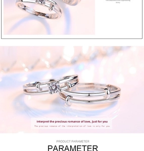 Macro detail of silver double-layered ring with a sparkling round-cut center stone