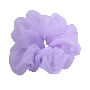 Light purple oversized organza scrunchie hair tie for women with a chic mesh design