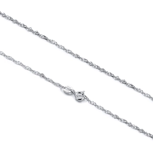 Italian S925 sterling silver water wave twisted chain with secure spring clasp