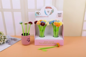 Creative rose flower pens set in a display box with 0.5mm black ink tips