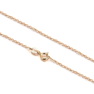 Detail view of S925 sterling silver rose gold chain with spring clasp and Italy hallmark