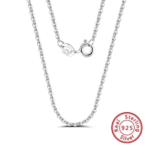 925 Sterling Silver Italian Cable Chain Necklace Thin Basic O-Chain Platinum Gold Plated Dainty Minimalist Jewelry For Women Men