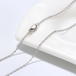 Macro detail of S925 sterling silver twist rope chain necklace with Italy hallmark