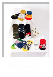 Assortment of low cut invisible boat socks featuring patterns like pineapple and stripes