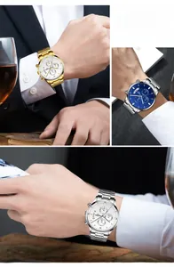 Détails des cadrans multifonctions et bracelets en acier inoxydable pour hommes