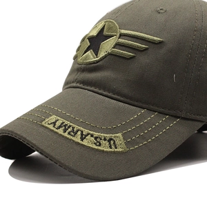 Casquette de baseball vintage vert armée avec broderie étoile et détail U.S. ARMY