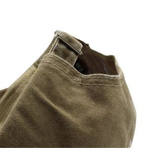 Adjustable back strap of the khaki washed cotton shark baseball cap with metal buckle