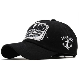 Vintage Cotton Baseball Cap With Marine Anchor Embroidery Patch Retro Curved Brim Adjustable Sun Hat For Men Women