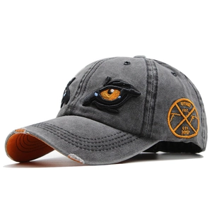 Baseball Cap Distressed Washed Cotton Eye Embroidery Vintage Outdoor Sunshade Adjustable Streetwear Men Women