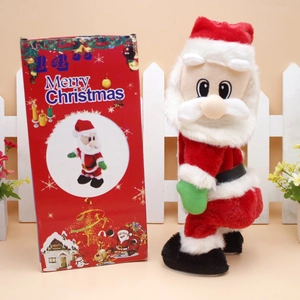 Electric Twerking Santa Claus Musical Shaking Hip Plush Figure Christmas Ornament Party Decoration Novelty Toy