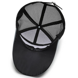 Casquette de baseball noire respirante pour hommes avec boucle métallique réglable sport