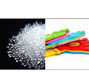 Détails des granulés plastiques et des jouets mains applaudissantes aux couleurs vives
