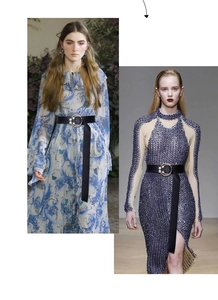Ceinture noire en cuir avec boucle ronde métallique sur différentes tenues