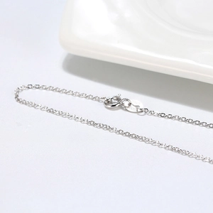 Classic S925 sterling silver O-chain necklace with Italy hallmark and secure clasp