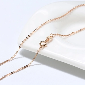 S925 Sterling Silver rose gold cable chain necklace with spring clasp and Italy hallmark