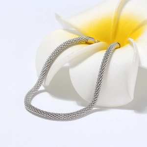 Elegant 3mm S925 sterling silver popcorn chain bracelet with white frangipani flower detail