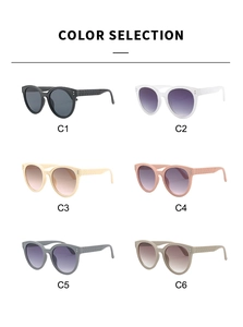 Multiple color variants of round frame sunglasses with textured diamond pattern temples