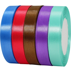 1.5cm wide satin ribbon rolls in multiple colors for gift wrapping and wedding decor