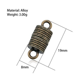 Antique bronze magnetic alloy clasp for DIY bracelets and jewelry making, 19mm x 8mm size