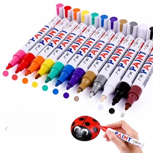Oil Based Paint Marker Pens Waterproof Permanent Fast Drying Multicolor Metallic Gold Silver For DIY Art Craft Rock Glass Metal Plastic