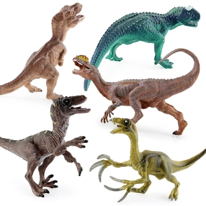 Realistic Dinosaur Model Figures Plastic Carnotaurus Velociraptor Dilophosaurus Static Animal Toys For Kids Education