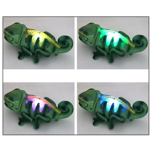 Remote control chameleon toy with glowing skin and infrared light changing four colors