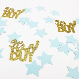 Blue stars and gold glitter It's a Boy confetti for baby shower party decorations
