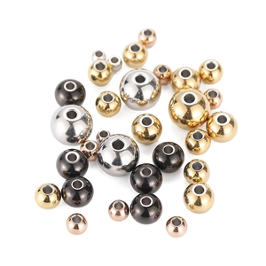 Polished stainless steel spacer beads in gold, silver, rose gold and black for DIY jewelry