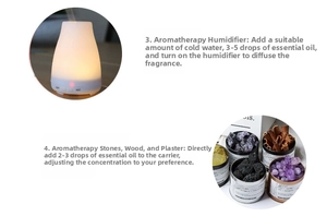 White aroma diffuser and crystal stone set with light and mist button instructions