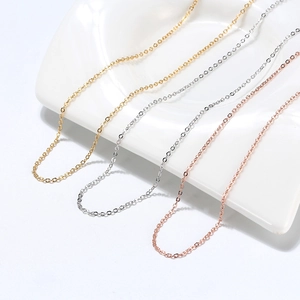 925 Sterling Silver Cable Chain Necklace For Women High Polished Italy Basic Link Chain For Pendant Gold Rose Gold Jewelry
