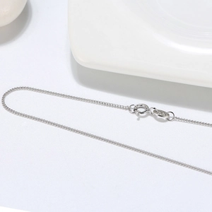 Minimalist S925 sterling silver 1.0mm curb chain necklace with a classic spring clasp