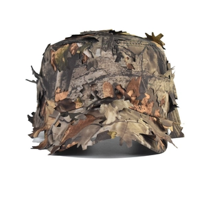 Tactical baseball cap with 3D forest camouflage leaves for hunting and outdoor activities