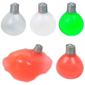 Bulb shaped splat ball stress relief toy in red green and white colors