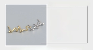 Macro view showing dimensions and S925 silver material for snake stud earrings