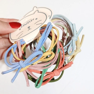Set di 6 elastici per capelli colorati con fiocchi in vivaci tonalità macaron