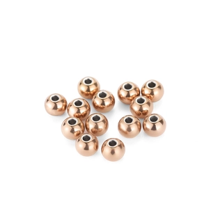 Polished rose gold stainless steel round spacer beads for DIY jewelry making