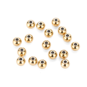 Polished gold-plated stainless steel round spacer beads for DIY jewelry making